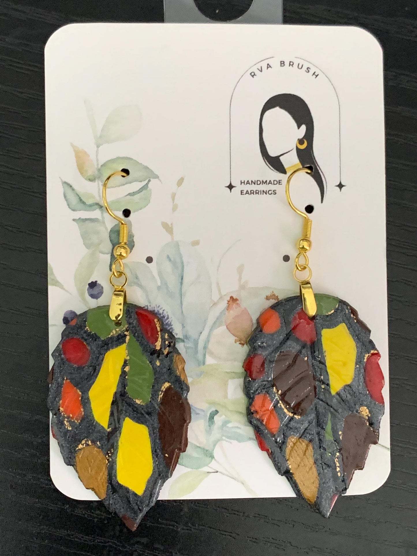 Autumn Fall Leaves Background for Display Photography Earring Stand or Product Mockup Perfect Seasonal Touch Gift for her