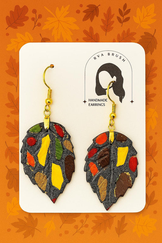 Autumn Fall Leaves Background for Display Photography Earring Stand or Product Mockup Perfect Seasonal Touch Gift for her