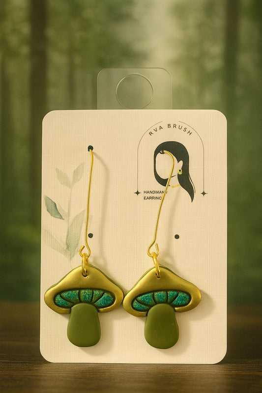 Whimsical Mushroom Earrings Polymer Clay Handmade Boho Cottagecore Jewelry Fantasy Forest Gift for her Cute Nature Statement