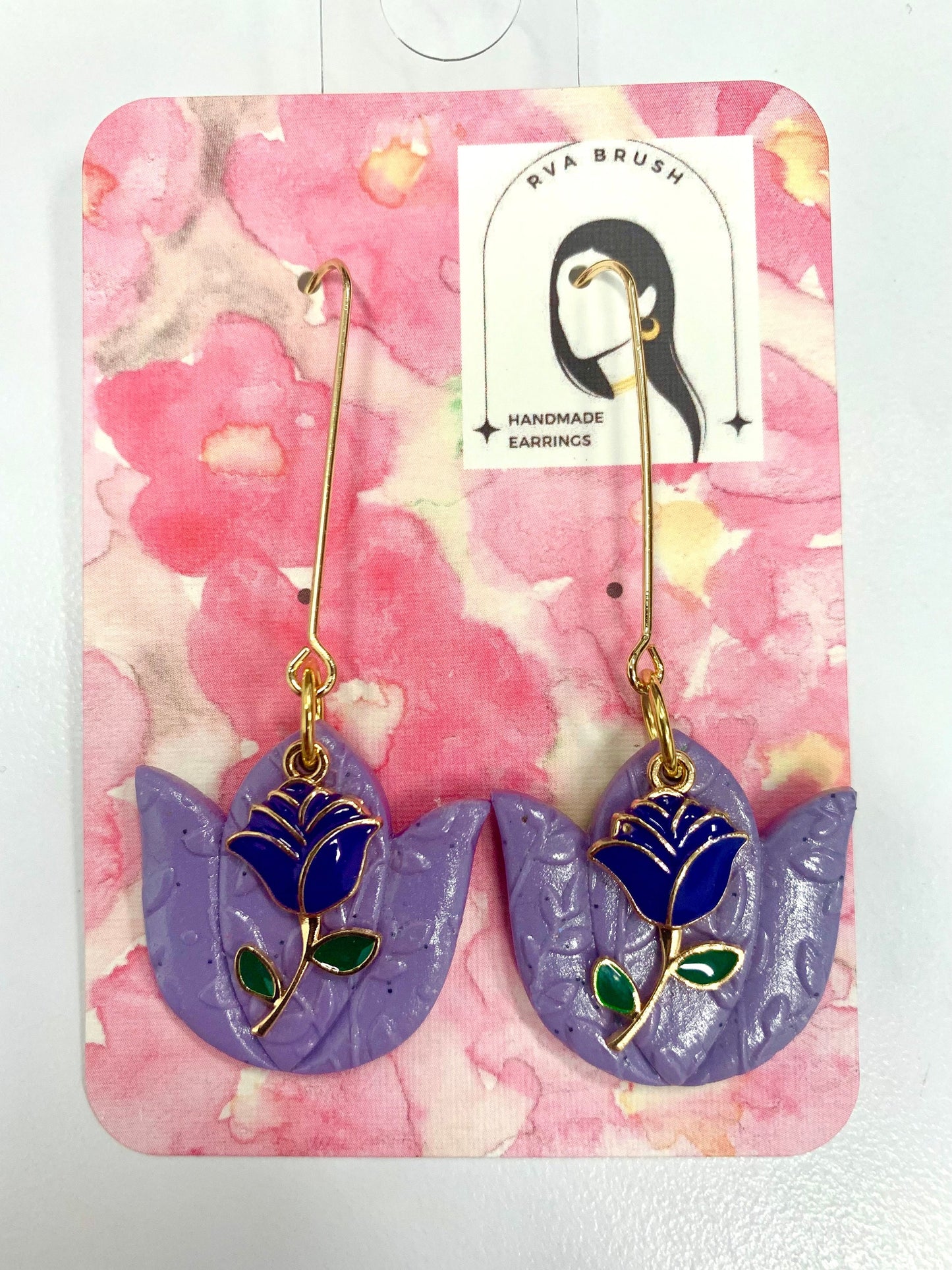 Purple, Lavender, Lilac Earrings, One of a kind Polymer Clay Earrings, Statement