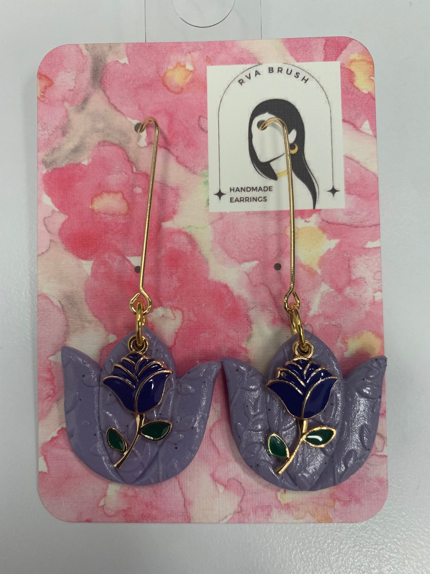Purple, Lavender, Lilac Earrings, One of a kind Polymer Clay Earrings, Statement
