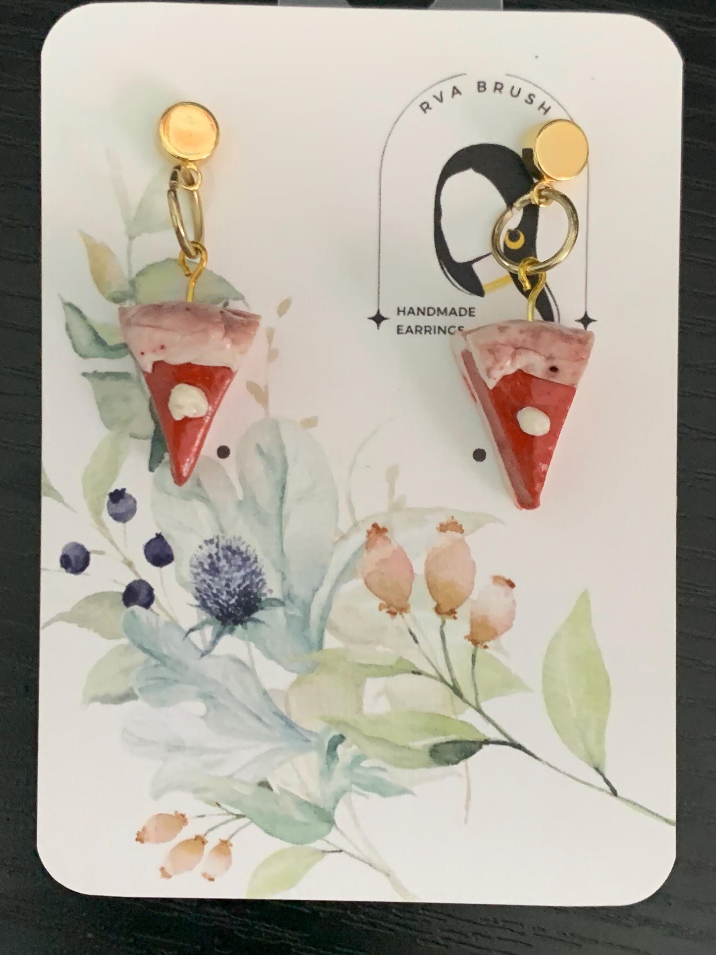 Pumpkin Pie Slice Earrings Fall Thanksgiving Jewelry Handmade Polymer Clay Dangles Lightweight Fun Holiday Accessory Gift for her